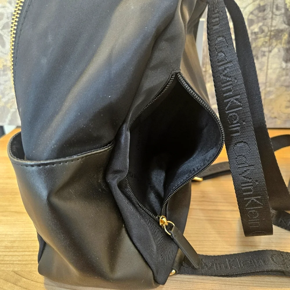🔥NWT Calvin Klein Backpack Black with Gold Hardware